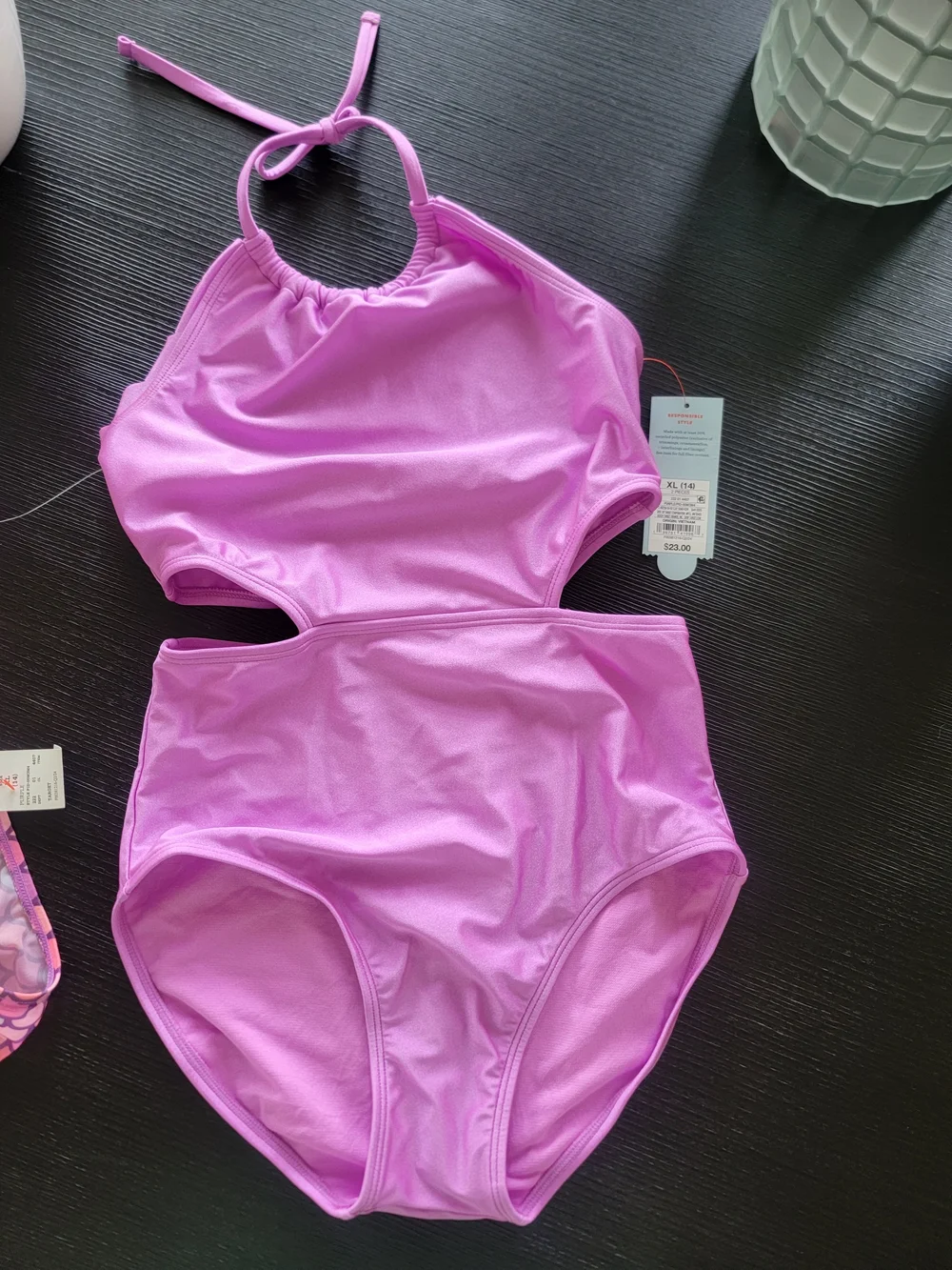 Girls' Mermaid Paradise Scalloped One Piece Swimsuit SET Cat & Jack Purple XL(14